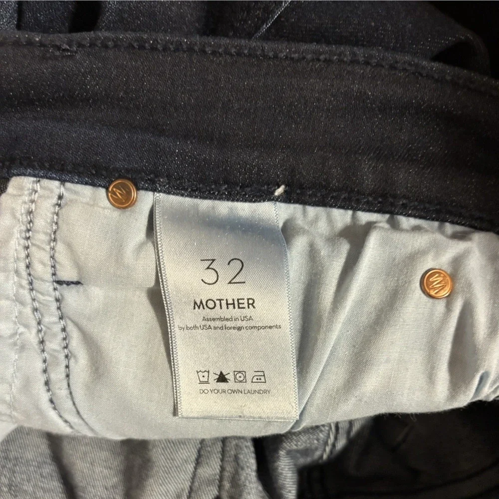 Mother Jeans 32 The Midsize Dazzler Ankle Dark Blue Stretch High Rise